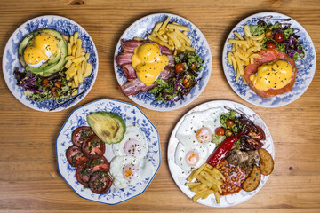 Assortment of different homemade brunches