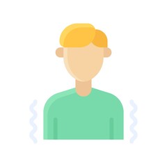 sickness and disease related boy or patient in fever vectors in flat style,