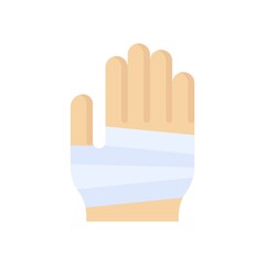 sickness and disease related patient strips on hand injury vectors in flat style,