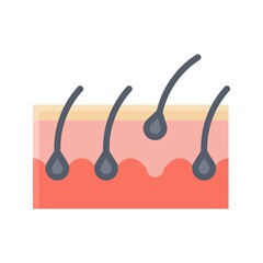 sickness and disease related humen hair fall or loss problem vectors in flat style,