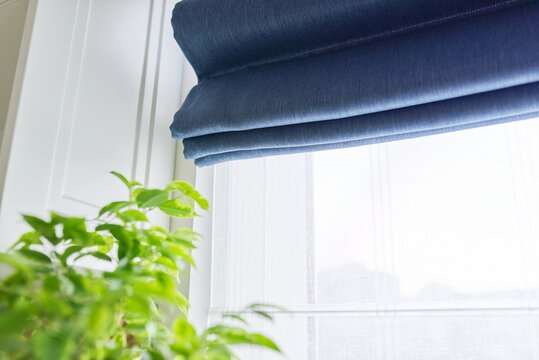 Roman Blind In The Interior Detail Close-up