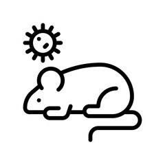 sickness and disease related rat with virus vectors in lineal style,