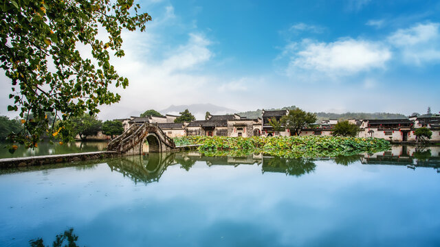 beautiful view of Hongcun village, Hweichow, China