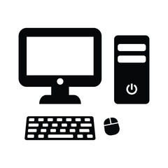 Desktop computer icon design vector image
