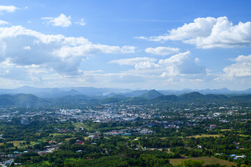 Fototapeta na wymiar Beautiful landscape from the viewpoint on top mountain at Loei Province, Thailand.