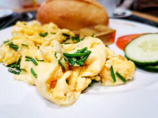 French Omelette with Potatoes, Mushroom and Salad