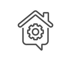 Work at home line icon. Outsource job sign. Remote office symbol. Quality design element. Linear style work home icon. Editable stroke. Vector