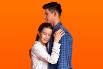 Love, romance and tender feelings of students or married family