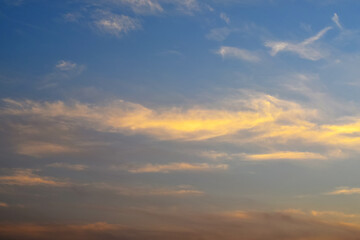 sunset sky with clouds  for designs