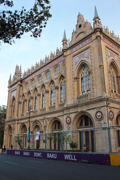 BAKU, AZERBAIJAN - APRIL 24, 2017: Ismailiyya Palace, Historical Building, Now The Presidium Of The Academy Of Sciences Of Azerbaijan. It Is Located On Istiglaliyyat Street In Baku.