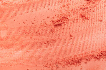 Bronzer or blusher and compact powder brown nude smudge white isolated background