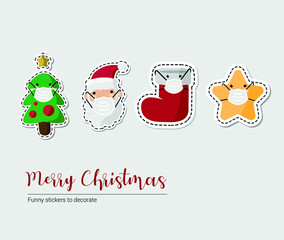 Christmas drawings. Vector image. Funny image to decorate.
