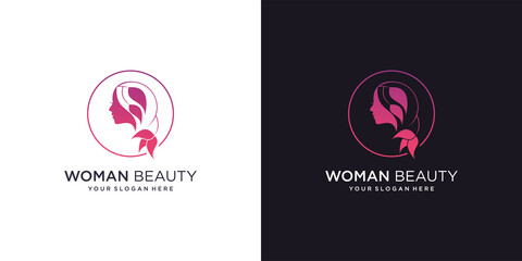 beauty women logo with a modern concept