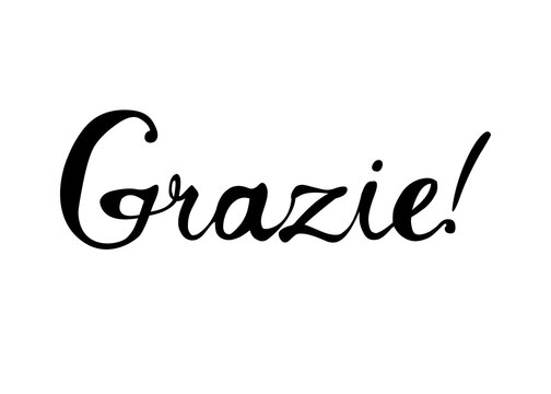 Inscription in Italian: Thank You - grazie.