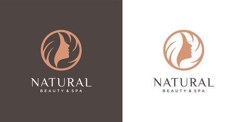 beauty hair logo premium vector