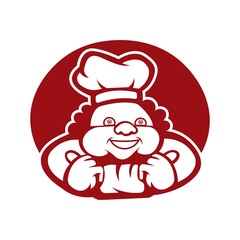 Black and white vector chef. used for logos and other graphic design