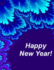 Fototapeta na wymiar Happy New Year greetings on fractal background