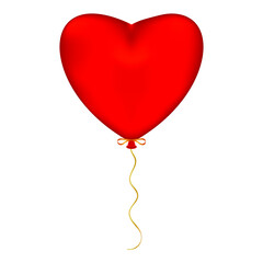 Fototapeta na wymiar Red realistic heart vector balloon