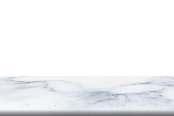 White marble stone countertop, White marble table on white background.