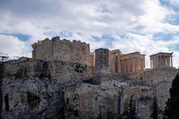 Acropolis of Athens, view from Areopagus hill in Greece