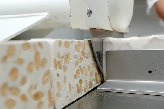 artisanal soft nougat factory of Tonara in the Sardinia region of Italy made with almonds and walnuts