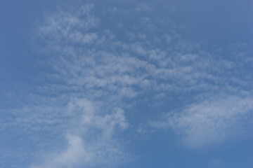 Blue sky with fluffy clouds