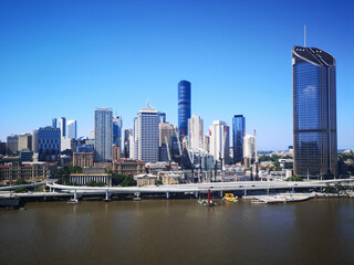 Obraz premium Riverside Expressway is part of the Pacific Motorway that runs through Brisbane. It is made up of various bridges and overpasses.