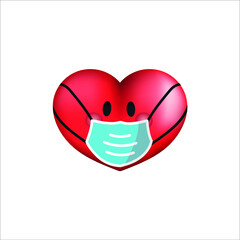 Vector image. Image of a heart with a mask.