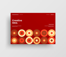 Creative business abstract horizontal front page vector mock up. Corporate geometric report cover illustration design layout. Company identity brochure template.