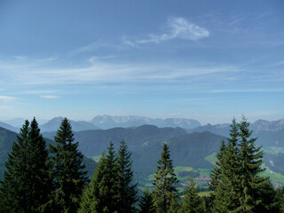 Mountain hiking tour to Hochgern mountain, Bavaria, Germany