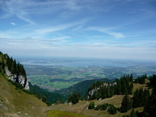 Mountain hiking tour to Hochgern mountain, Bavaria, Germany