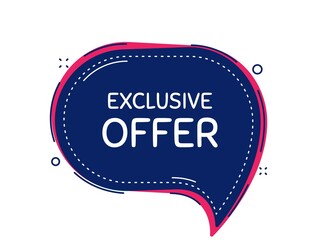 Exclusive offer. Thought bubble vector banner. Sale price sign. Advertising discounts symbol. Dialogue or thought speech balloon shape. Exclusive offer chat think speech bubble. Vector