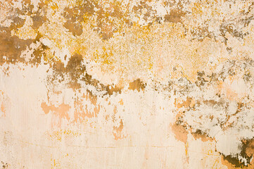 Surface with peeling paint and putty. Grunge vintage background