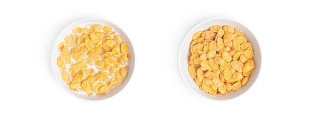 Cornflakes on a white background. High quality photo