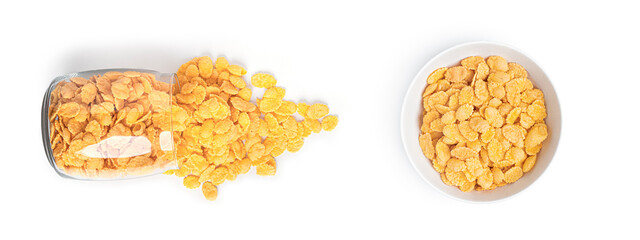 Cornflakes on a white background. High quality photo