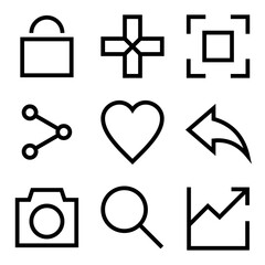 Icon design, icons, modern linear style, vector