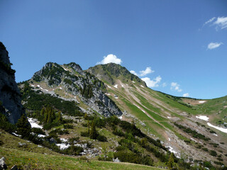 Rotwand mountain from Ruchenkopfe mountains in Bavaria, Germany