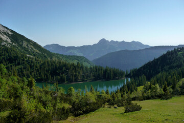 Fototapeta na wymiar Soinsee lake near Rotwand mountain in Bavaria, Germany