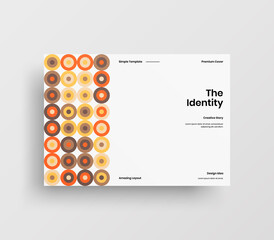 Creative business abstract horizontal front page vector mock up. Corporate geometric report cover illustration design layout. Company identity brochure template.