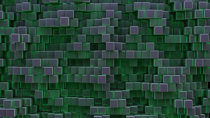 Many glowing rectangular rods background.