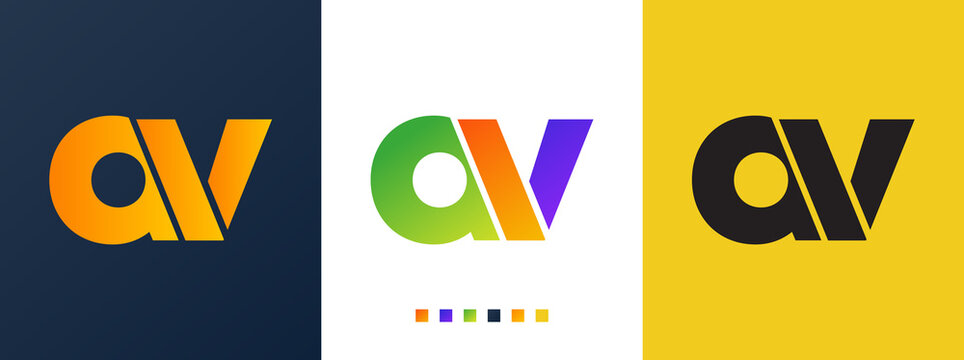 Iconic Av Letter Logo Design Vector