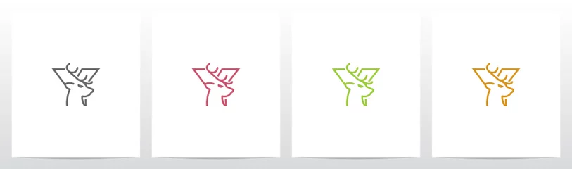 Fototapeten Deer Head On Letter Logo Design Y © recehan