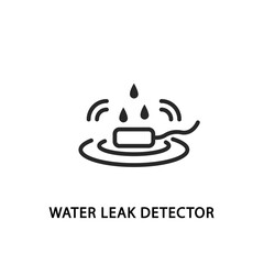 Water leaking detector flat line icon. Vector illustration plumbing equipment for leakage prevention.