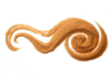 Broun sugar scrub isolated on white background.