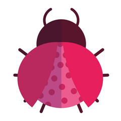 ladybug insect animal in cartoon flat icon style