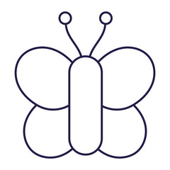 butterfly bug small animal in cartoon line icon style