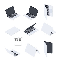 Flat Isometric Laptops. Flat Notebooks.