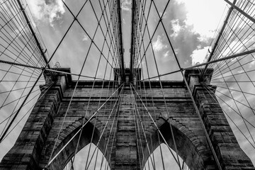 Brooklyn Bridge detail and sky - Postcard from New York
