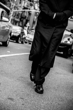 Jewish People Walking In Williamsburg Brooklyn New York