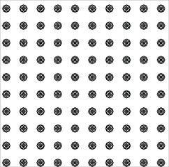 Black and white flower pattern Circular geometric vector
